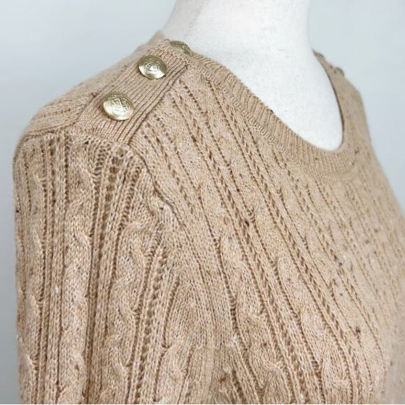 NWT Talbots Cable Knit Camel Tan Sweater Dress Long Sleeve Cozy Women's XL - Picture 3 of 11